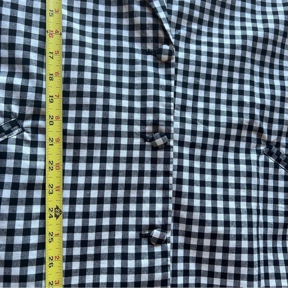 Eggie Gingham Checkered Oversized Jacket in Black and White Size Medium - Picture 8 of 11